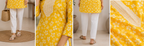 Elegant Yellow Floral Waist-Length Short Kurta