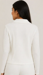 White Ribbed 2 Piece Top
