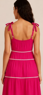 Vibrant Pink Tiered Dress
