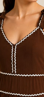 Vibrant Brown Tiered Dress