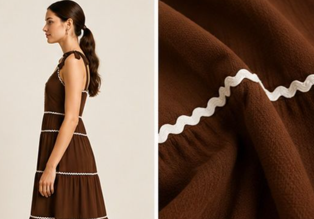 Vibrant Brown Tiered Dress