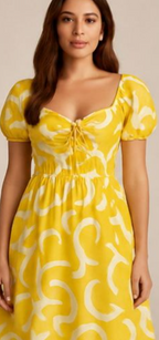 Yellow Printed Dress