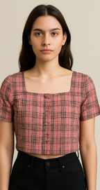 Stylish Plaid Crop Top