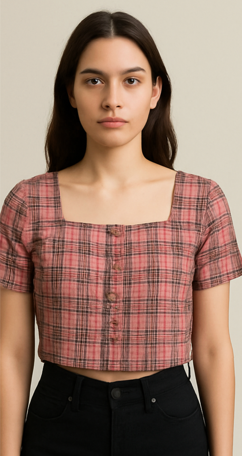 Stylish Plaid Crop Top