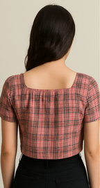 Stylish Plaid Crop Top