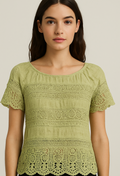 Teal Green Crop Top
