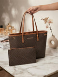 MK - Brown 2 piece tote bag