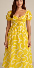 Yellow Printed Dress