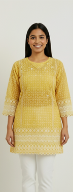 Yellow Short Kurta