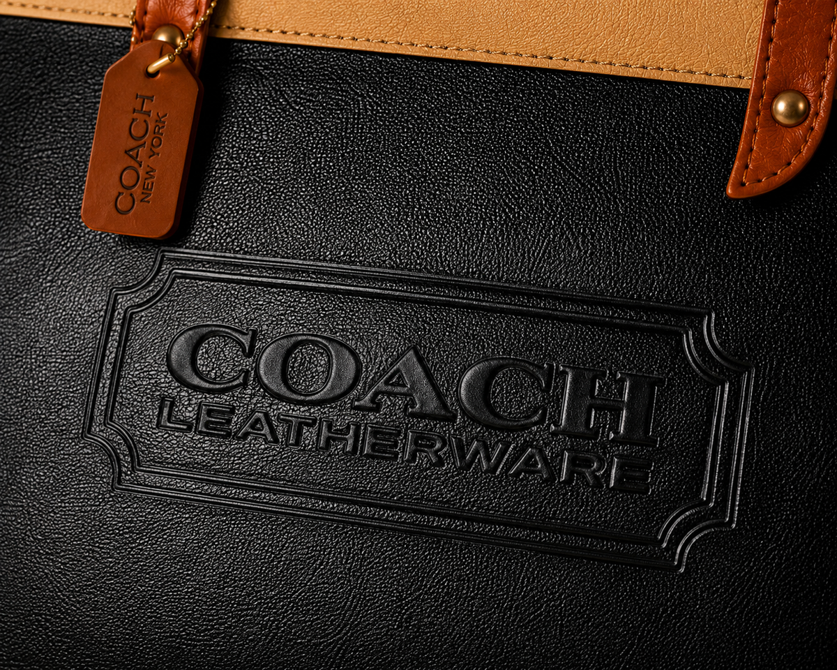 Black Coach Tabby Shoulder Bag 26 features a distinct brass "C" logo hardware