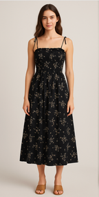 black printed frock