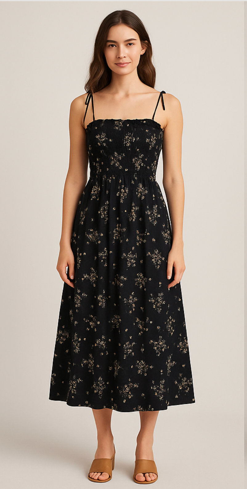 black printed frock