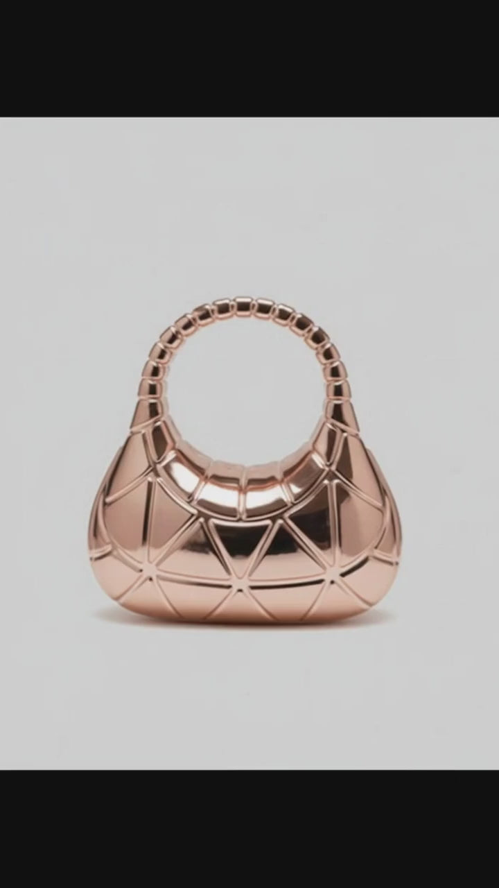 Acrylic Metal Clutch in Champing colour
