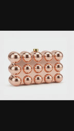 Bubble Acrylic Metal Clutch in Champing colour