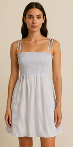 Vertical strips frock